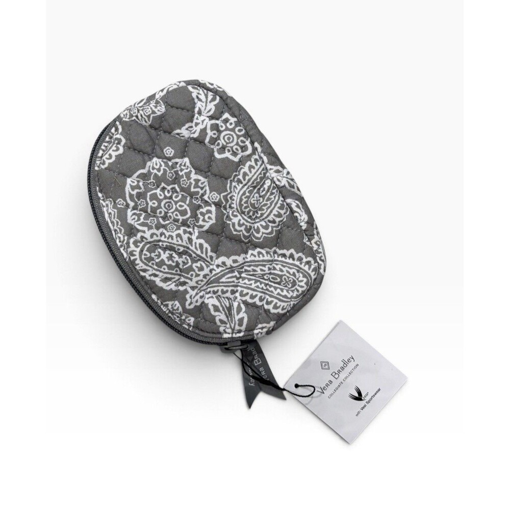 NWT Vera Bradley Cord Organizer Cloud Gray Paisley Padded Travel Bag Tech Case